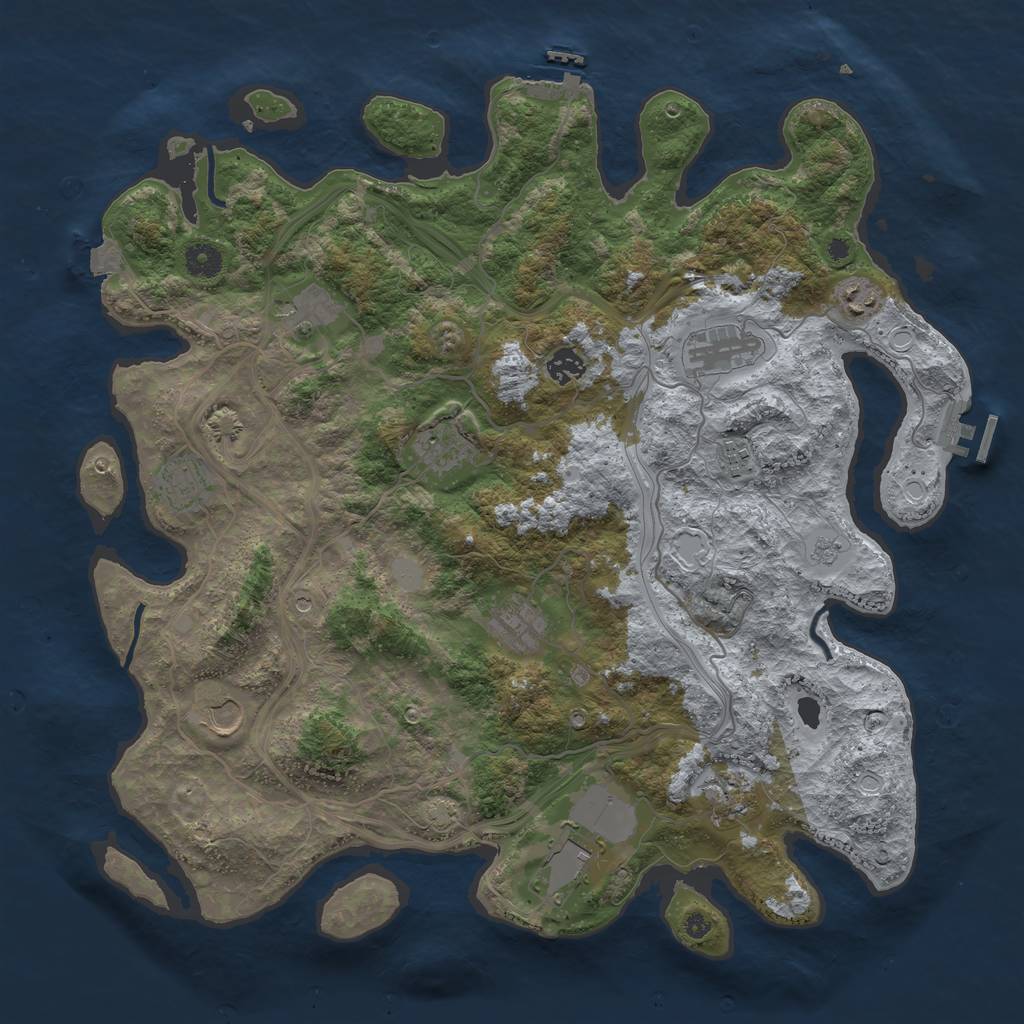 Rust Map: Procedural Map, Size: 4250, Seed: 873296580, 19 Monuments