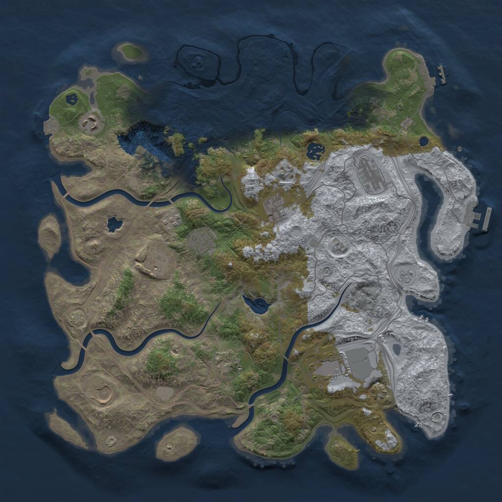 Rust Map: Procedural Map, Size: 4250, Seed: 873296580, 16 Monuments
