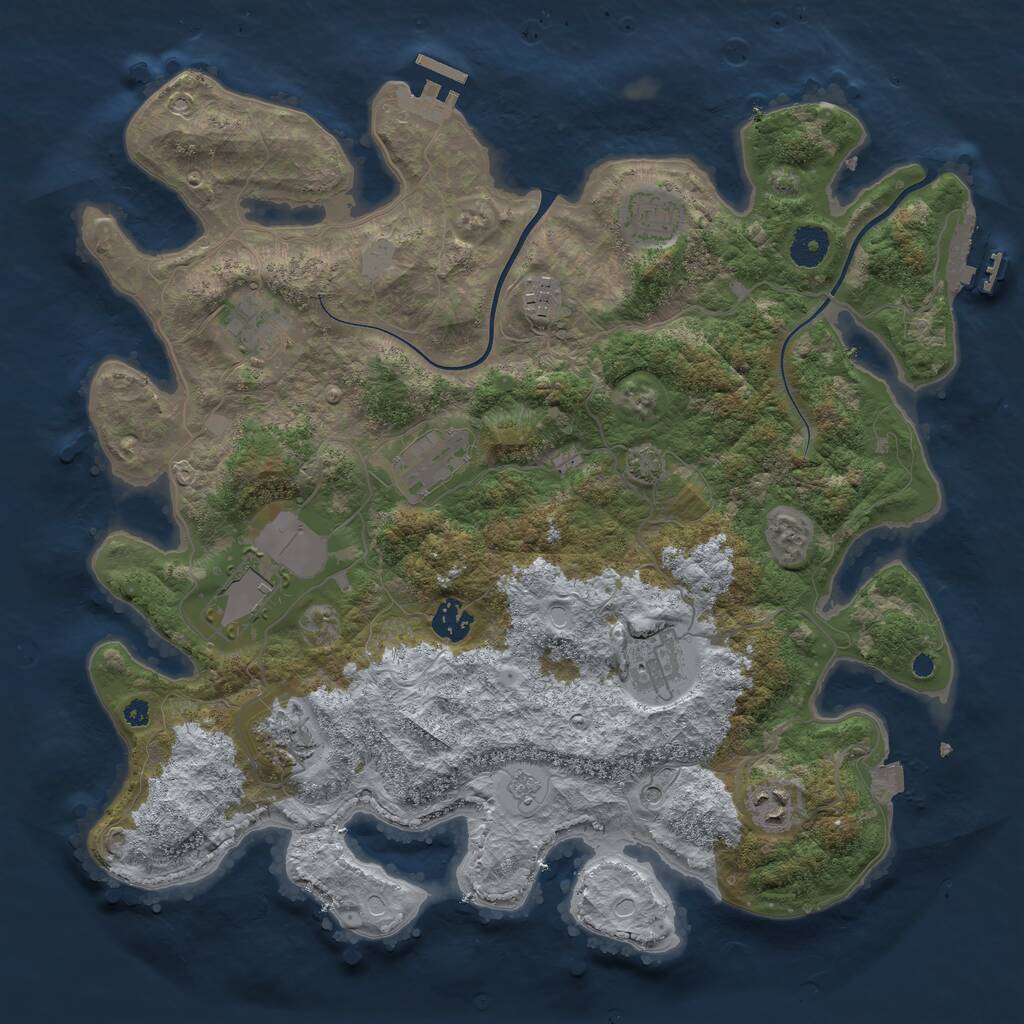 Rust Map: Procedural Map, Size: 3850, Seed: 583901950, 15 Monuments