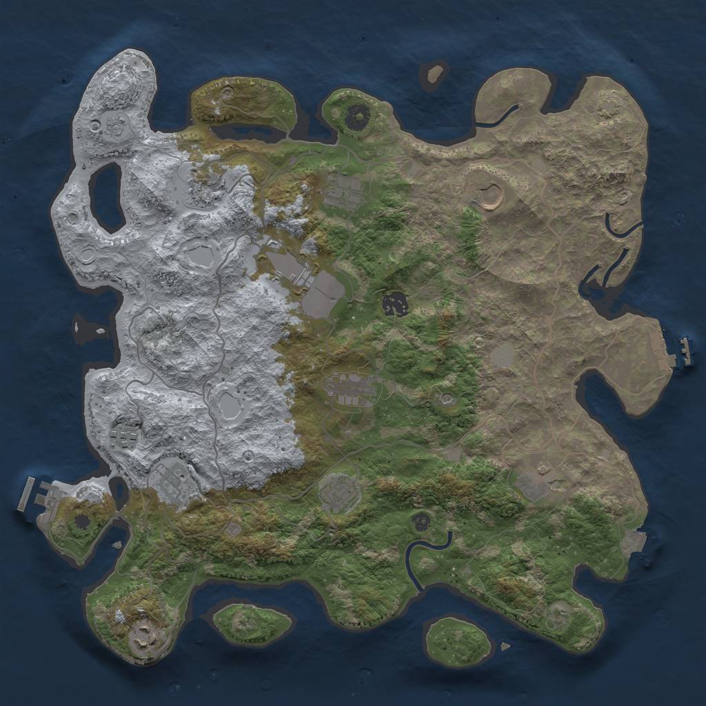 Rust Map: Procedural Map, Size: 4000, Seed: 107714994, 19 Monuments