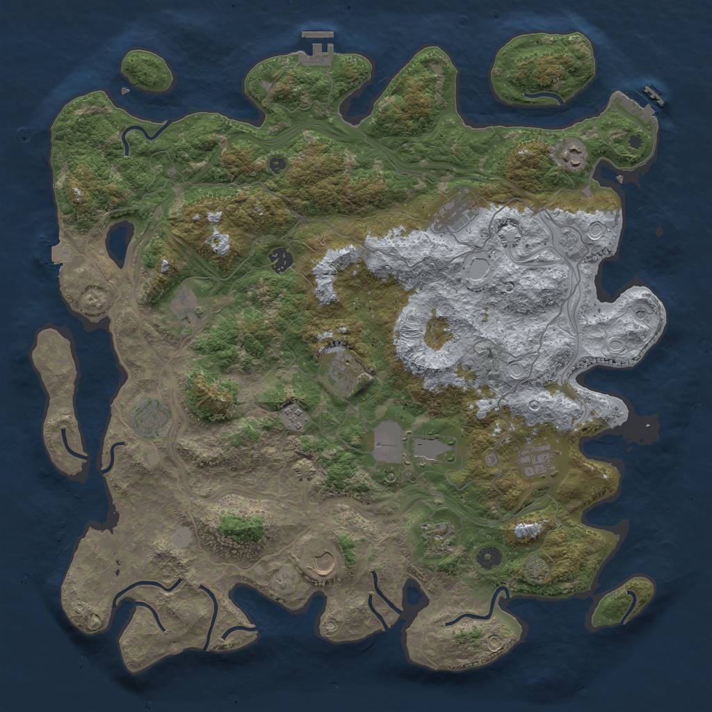 Rust Map: Procedural Map, Size: 4500, Seed: 300239987, 19 Monuments