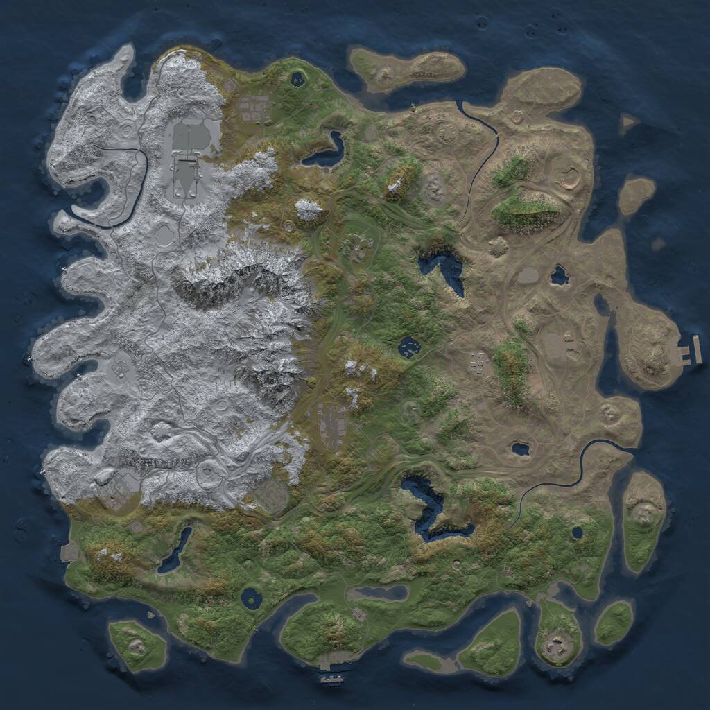 Rust Map: Procedural Map, Size: 5000, Seed: 398635521, 17 Monuments