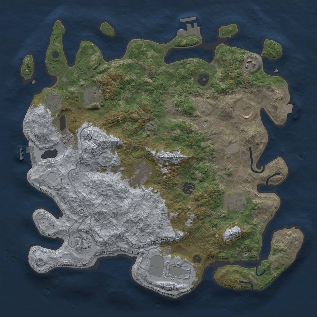 Rust Map: Procedural Map, Size: 4000, Seed: 865583621, 18 Monuments