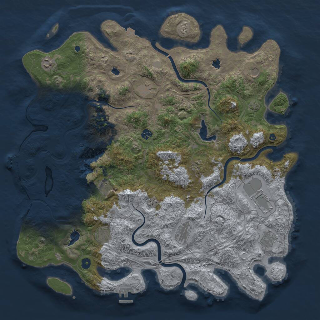 Rust Map: Procedural Map, Size: 4650, Seed: 336431032, 17 Monuments