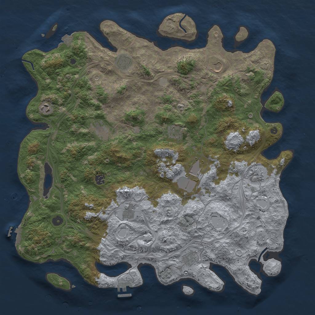 Rust Map: Procedural Map, Size: 4650, Seed: 336431032, 19 Monuments