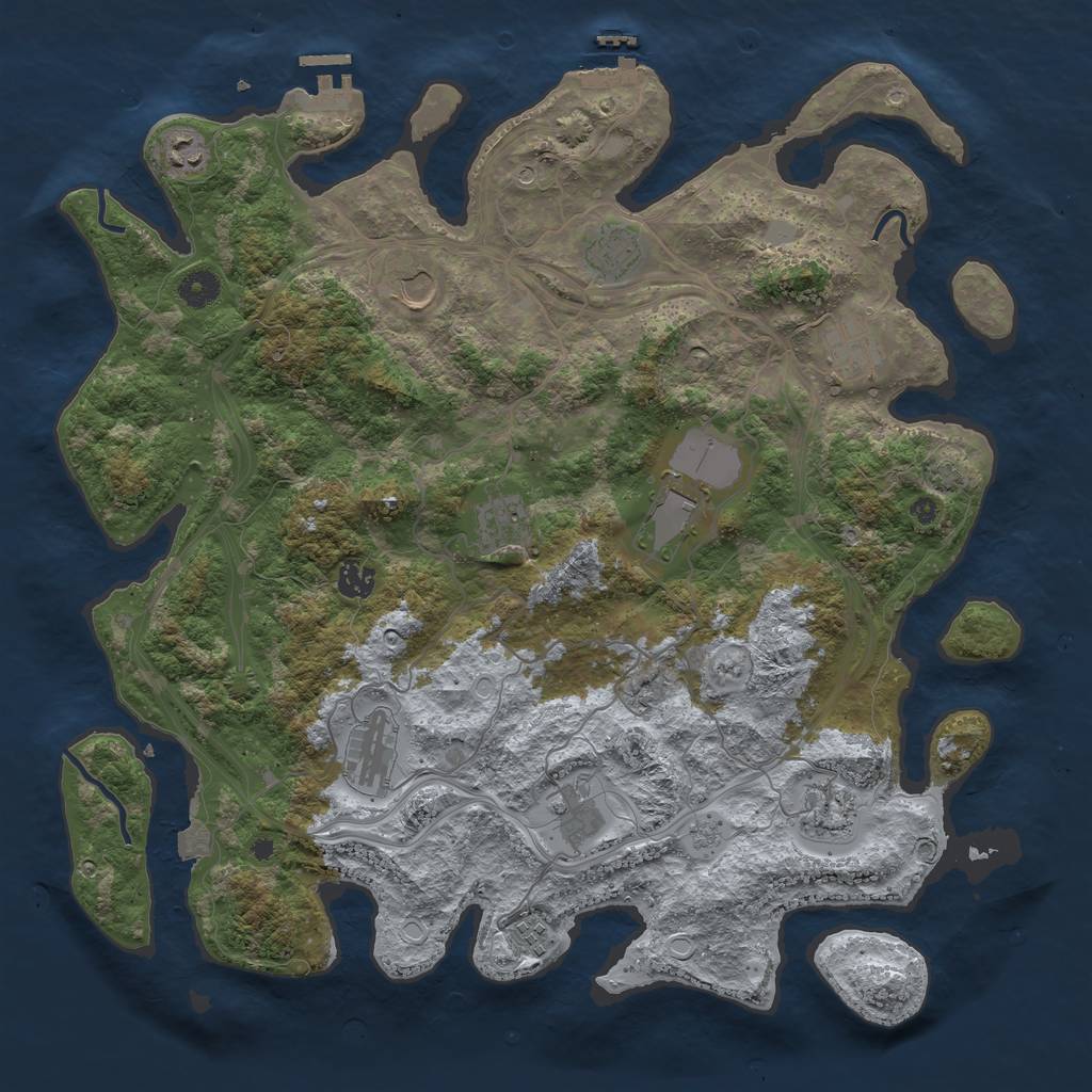 Rust Map: Procedural Map, Size: 4250, Seed: 1940978452, 19 Monuments