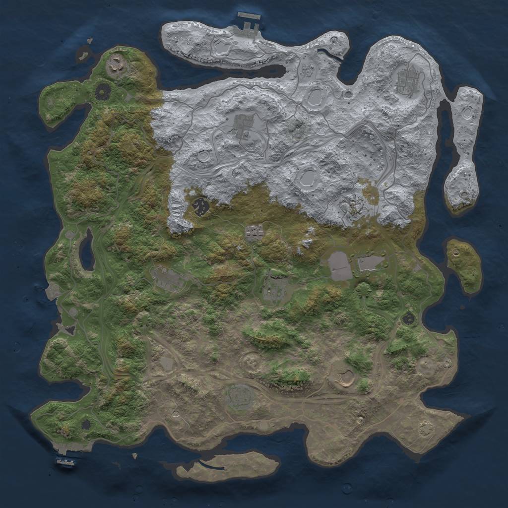 Rust Map: Procedural Map, Size: 4500, Seed: 432181649, 19 Monuments