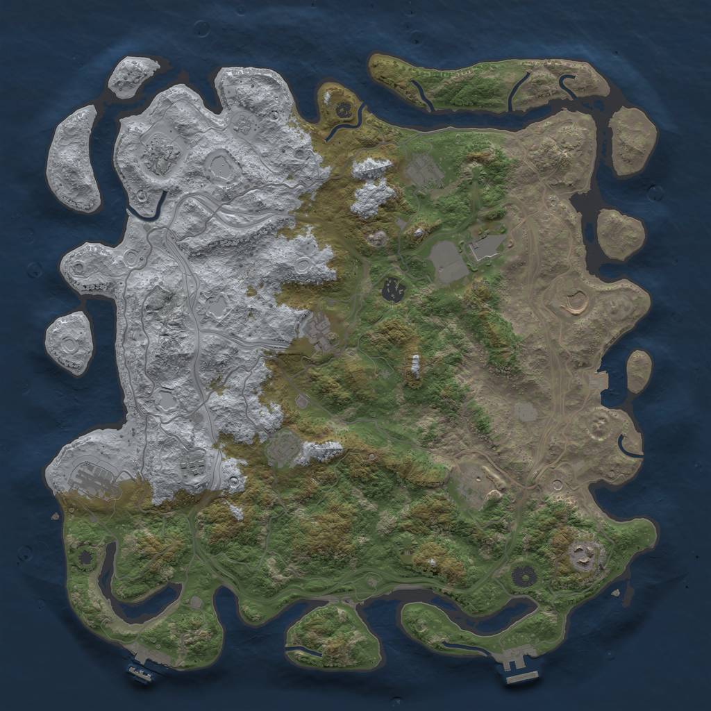 Rust Map: Procedural Map, Size: 4500, Seed: 878356553, 19 Monuments