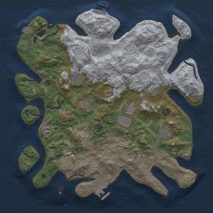 Thumbnail Rust Map: Procedural Map, Size: 4000, Seed: 1281629496, 19 Monuments