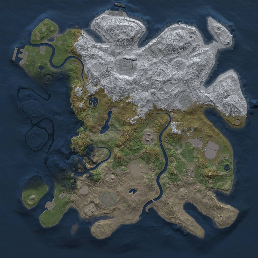 Rust Map: Procedural Map, Size: 4000, Seed: 1281629496, 15 Monuments