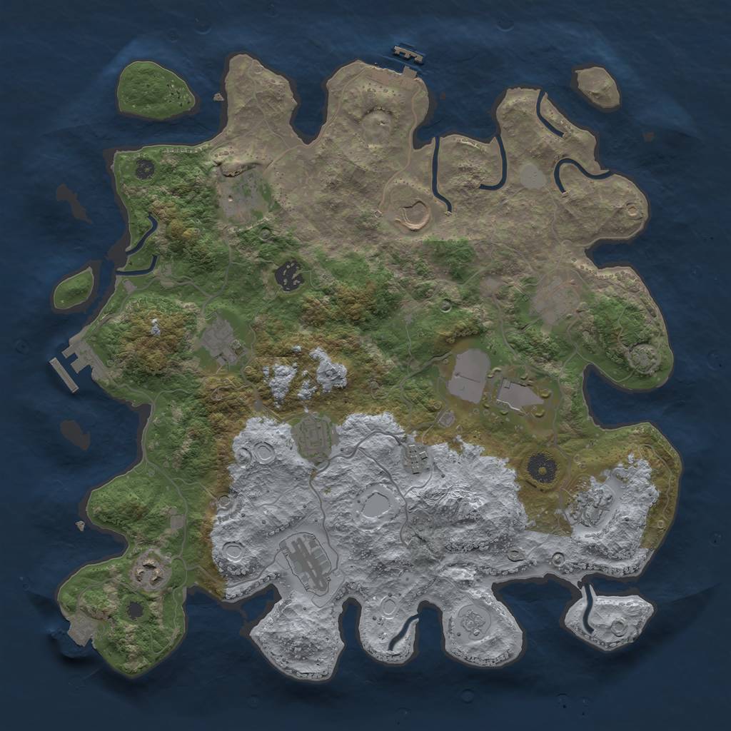 Rust Map: Procedural Map, Size: 3750, Seed: 1098466667, 19 Monuments