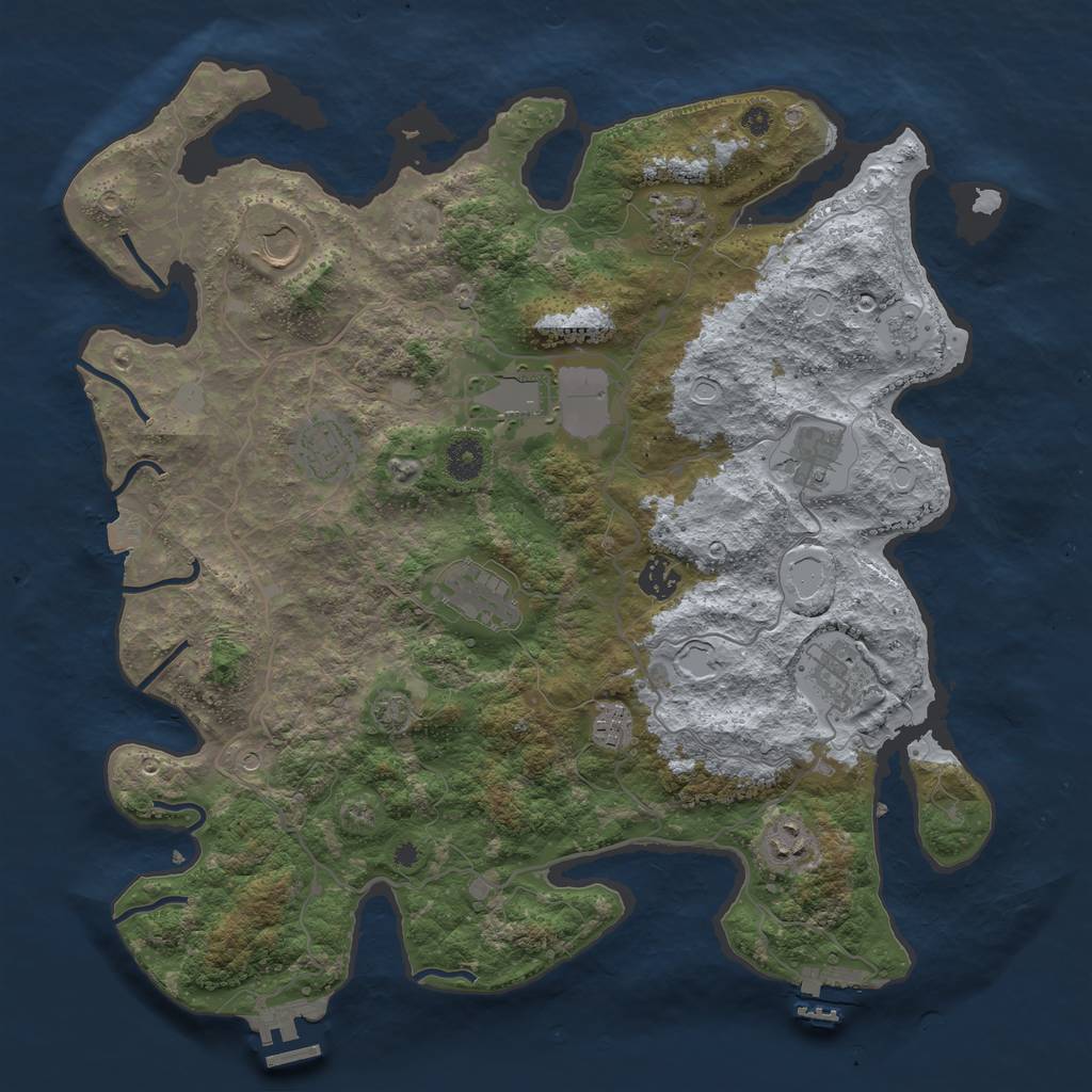 Rust Map: Procedural Map, Size: 4000, Seed: 1388339575, 18 Monuments