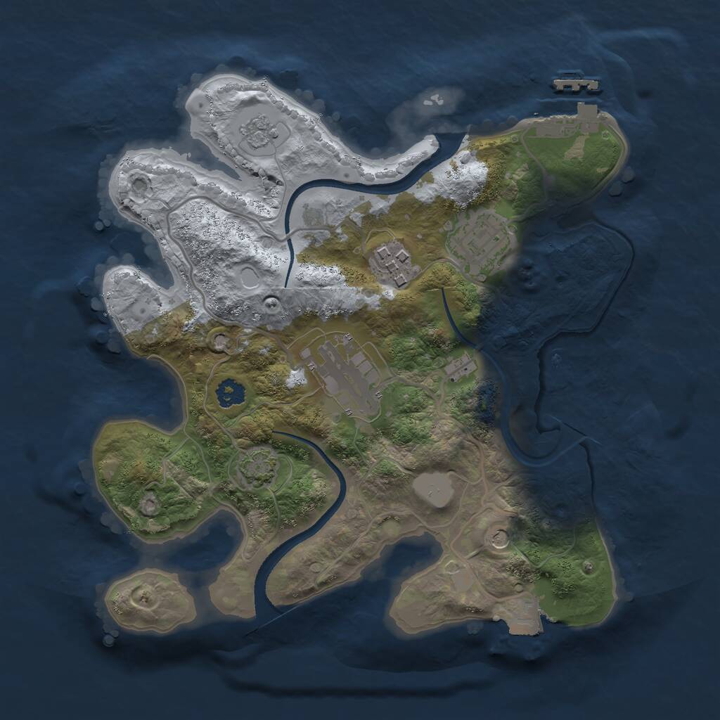 Rust Map: Procedural Map, Size: 2500, Seed: 323, 8 Monuments