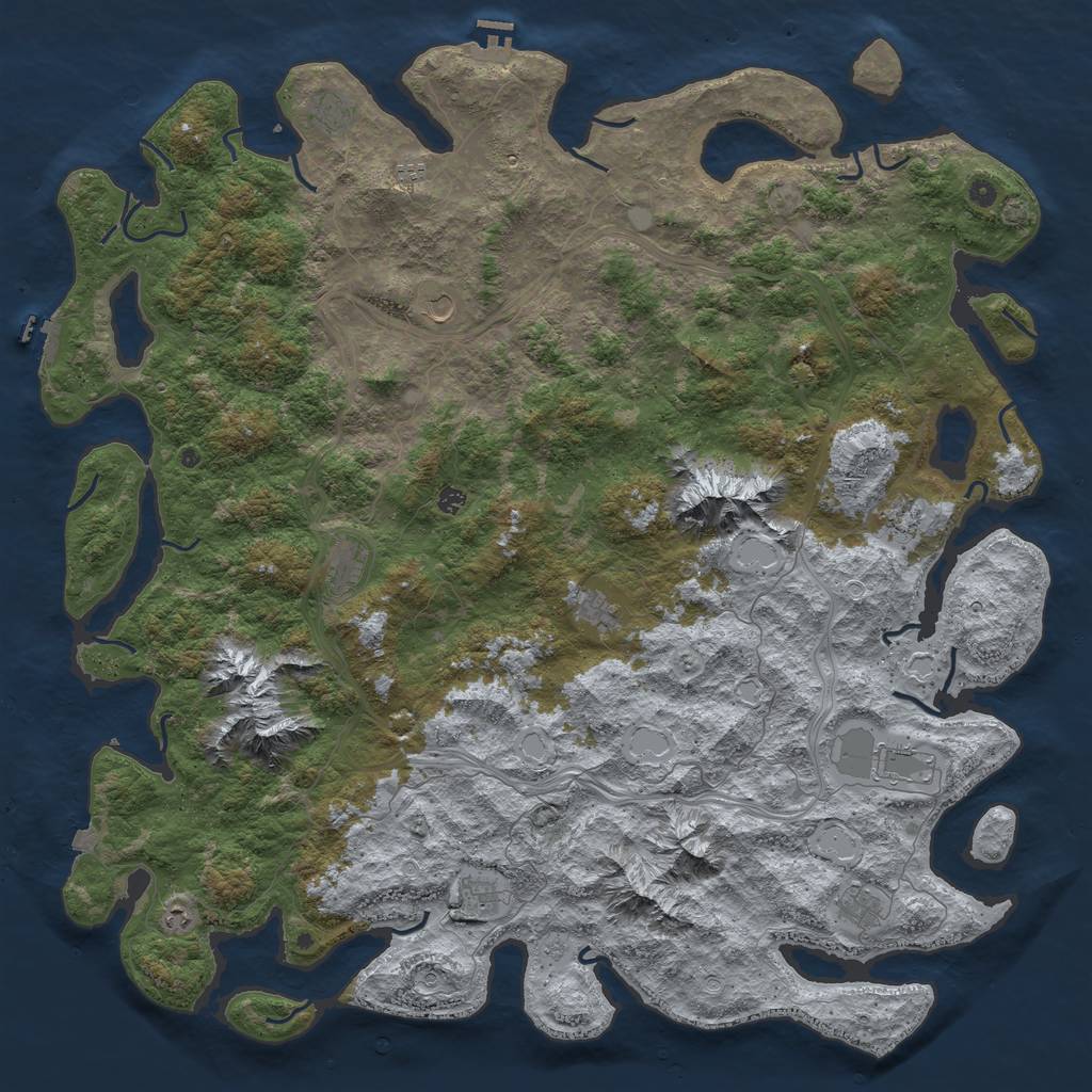 Rust Map: Procedural Map, Size: 6000, Seed: 19247, 19 Monuments