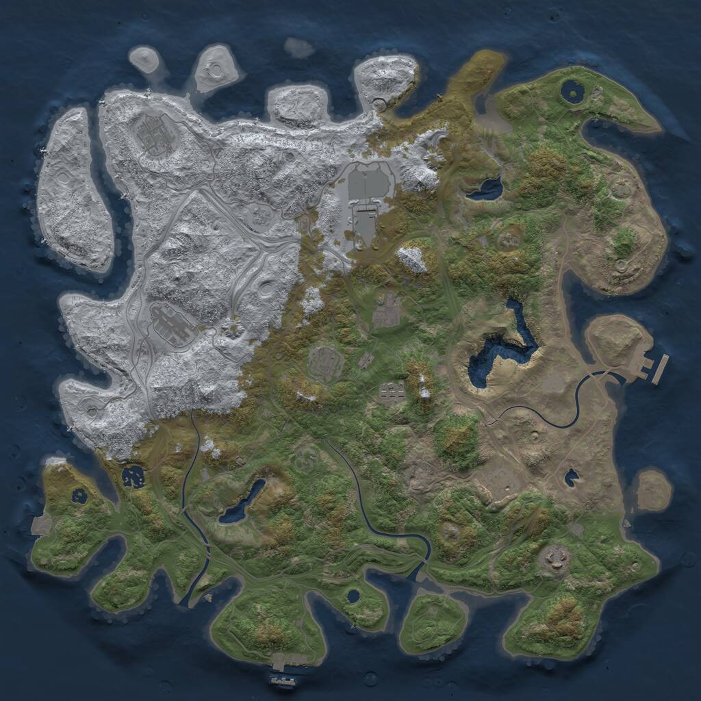 Rust Map: Procedural Map, Size: 4500, Seed: 1851617162, 15 Monuments
