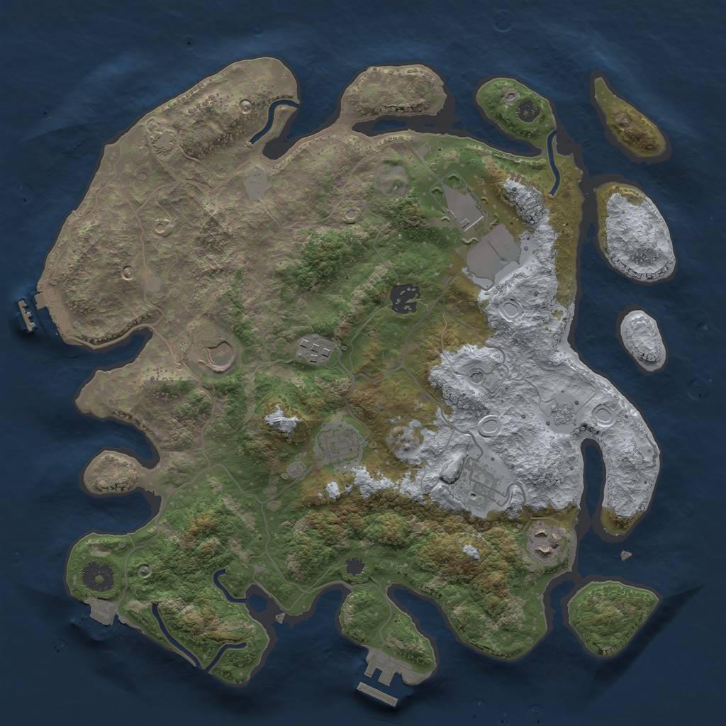 Rust Map: Procedural Map, Size: 3500, Seed: 1577119223, 15 Monuments