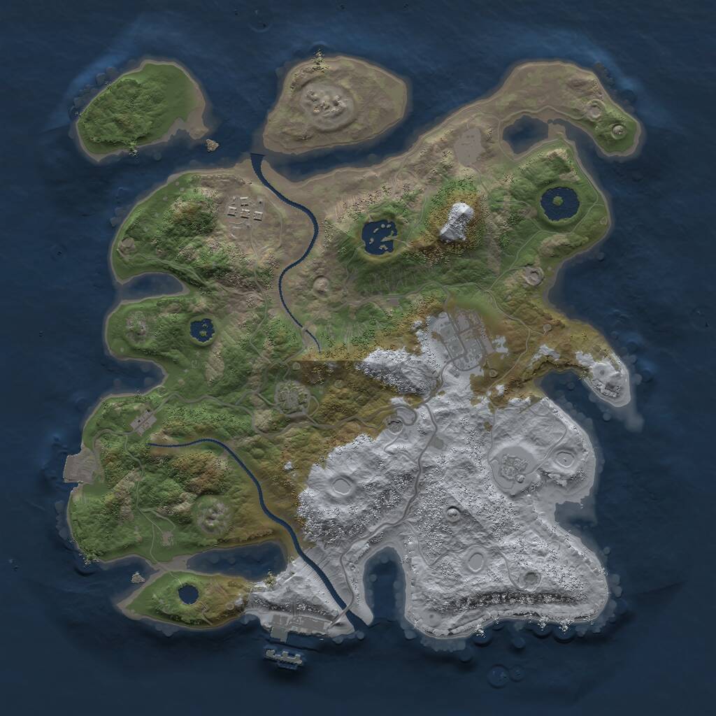 Rust Map: Procedural Map, Size: 3000, Seed: 8234096, 8 Monuments