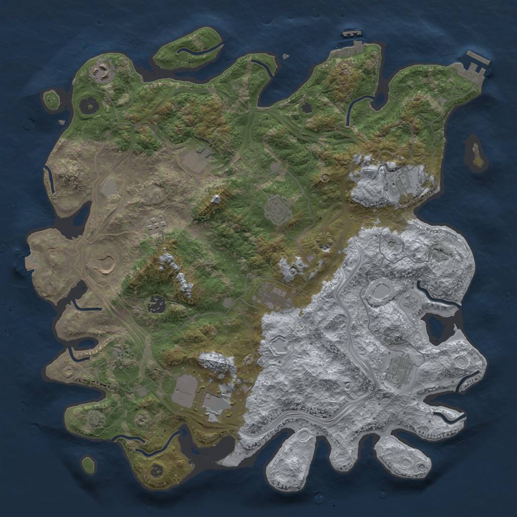 Rust Map: Procedural Map, Size: 4250, Seed: 569823474, 19 Monuments