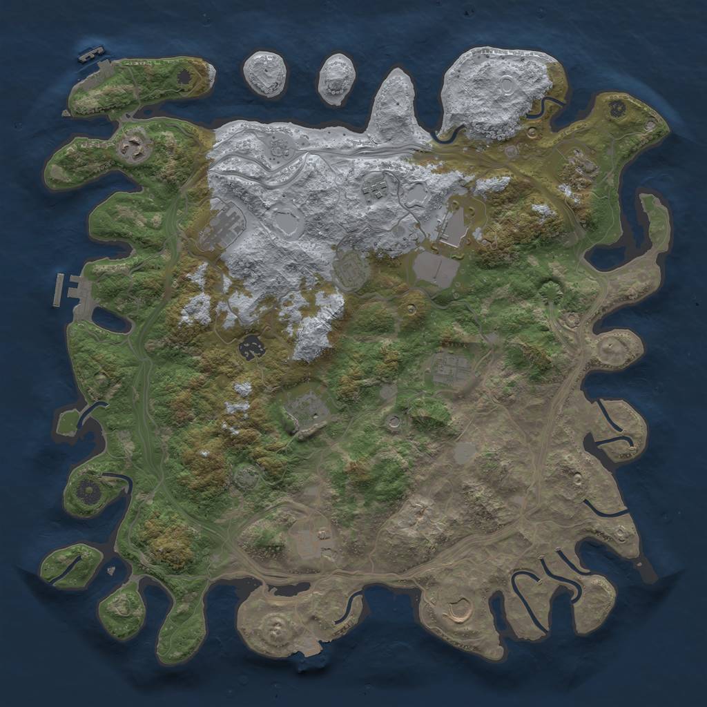 Rust Map: Procedural Map, Size: 4250, Seed: 1633650301, 19 Monuments