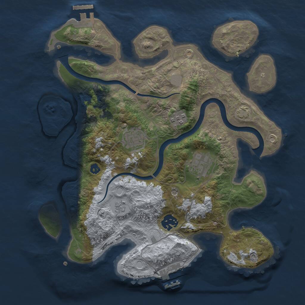 Rust Map: Procedural Map, Size: 3000, Seed: 853513055, 10 Monuments