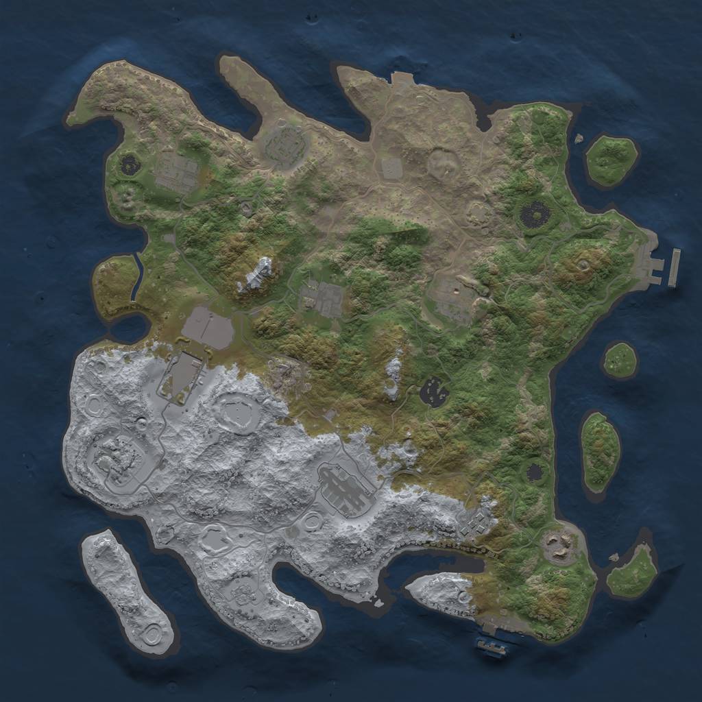 Rust Map: Procedural Map, Size: 3700, Seed: 5998269, 17 Monuments