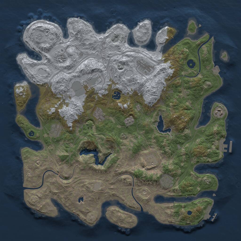 Rust Map: Procedural Map, Size: 4250, Seed: 2031031603, 16 Monuments