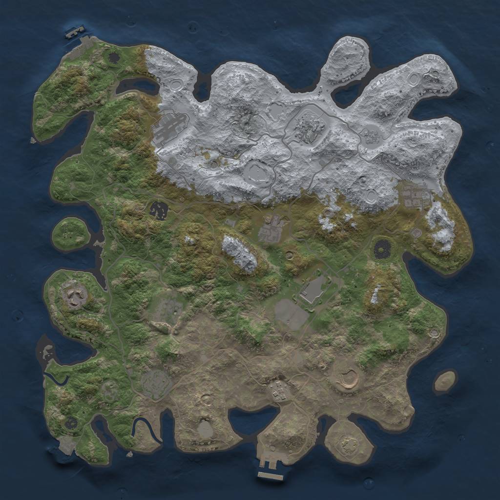 Rust Map: Procedural Map, Size: 4000, Seed: 1697053514, 19 Monuments