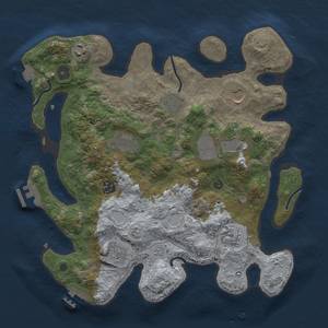 Thumbnail Rust Map: Procedural Map, Size: 3500, Seed: 1694326689, 16 Monuments