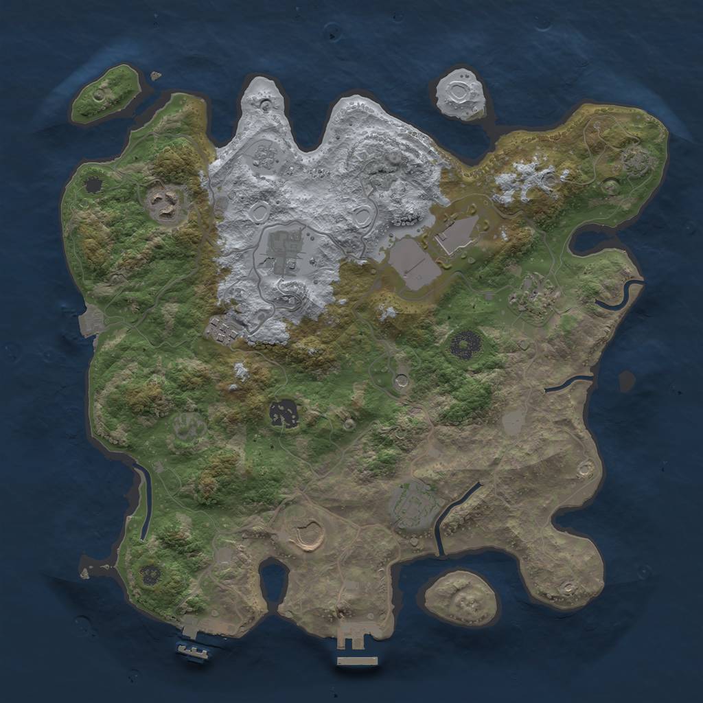 Rust Map: Procedural Map, Size: 3500, Seed: 54812589, 16 Monuments