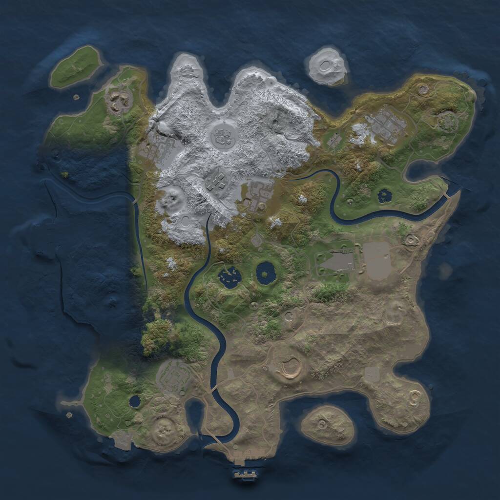 Rust Map: Procedural Map, Size: 3500, Seed: 54812589, 15 Monuments