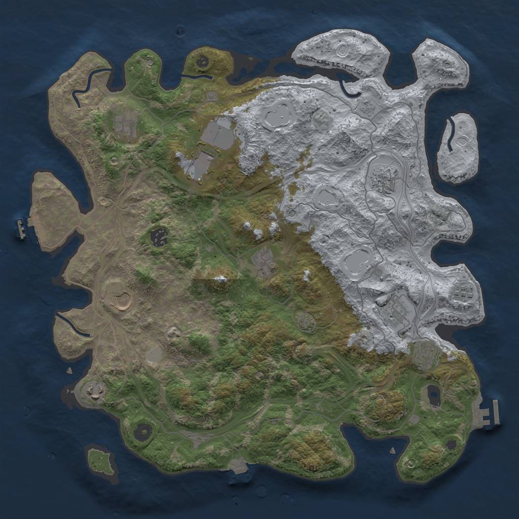 Rust Map: Procedural Map, Size: 4250, Seed: 953924048, 18 Monuments