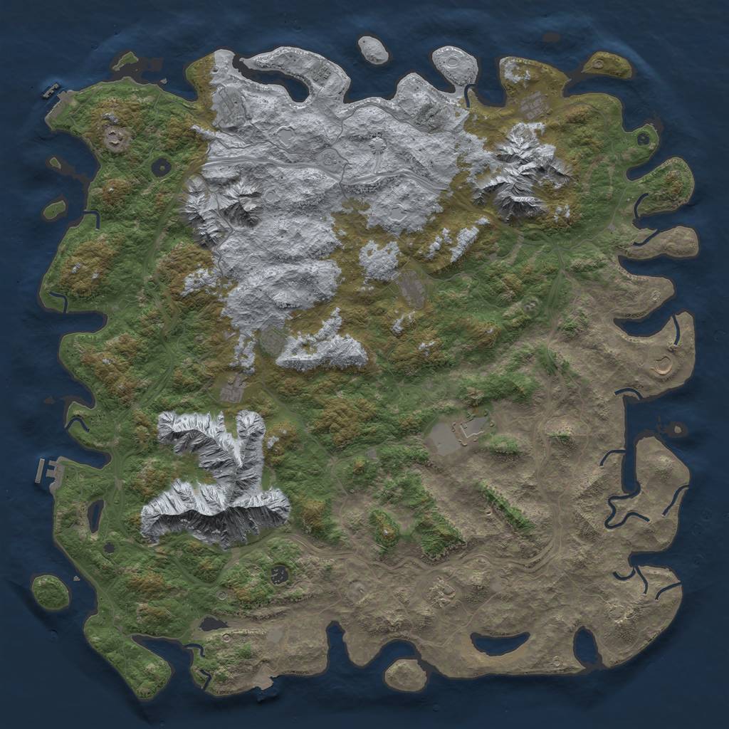 Rust Map: Procedural Map, Size: 6000, Seed: 6326, 19 Monuments