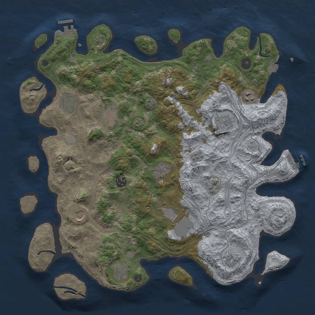 Rust Map: Procedural Map, Size: 4250, Seed: 155302478, 19 Monuments