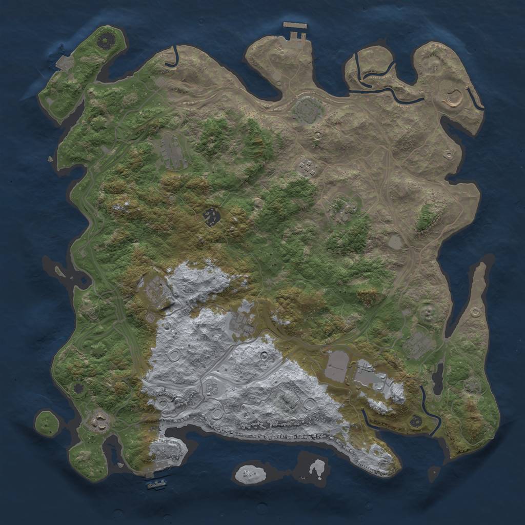 Rust Map: Procedural Map, Size: 4500, Seed: 1951020821, 19 Monuments