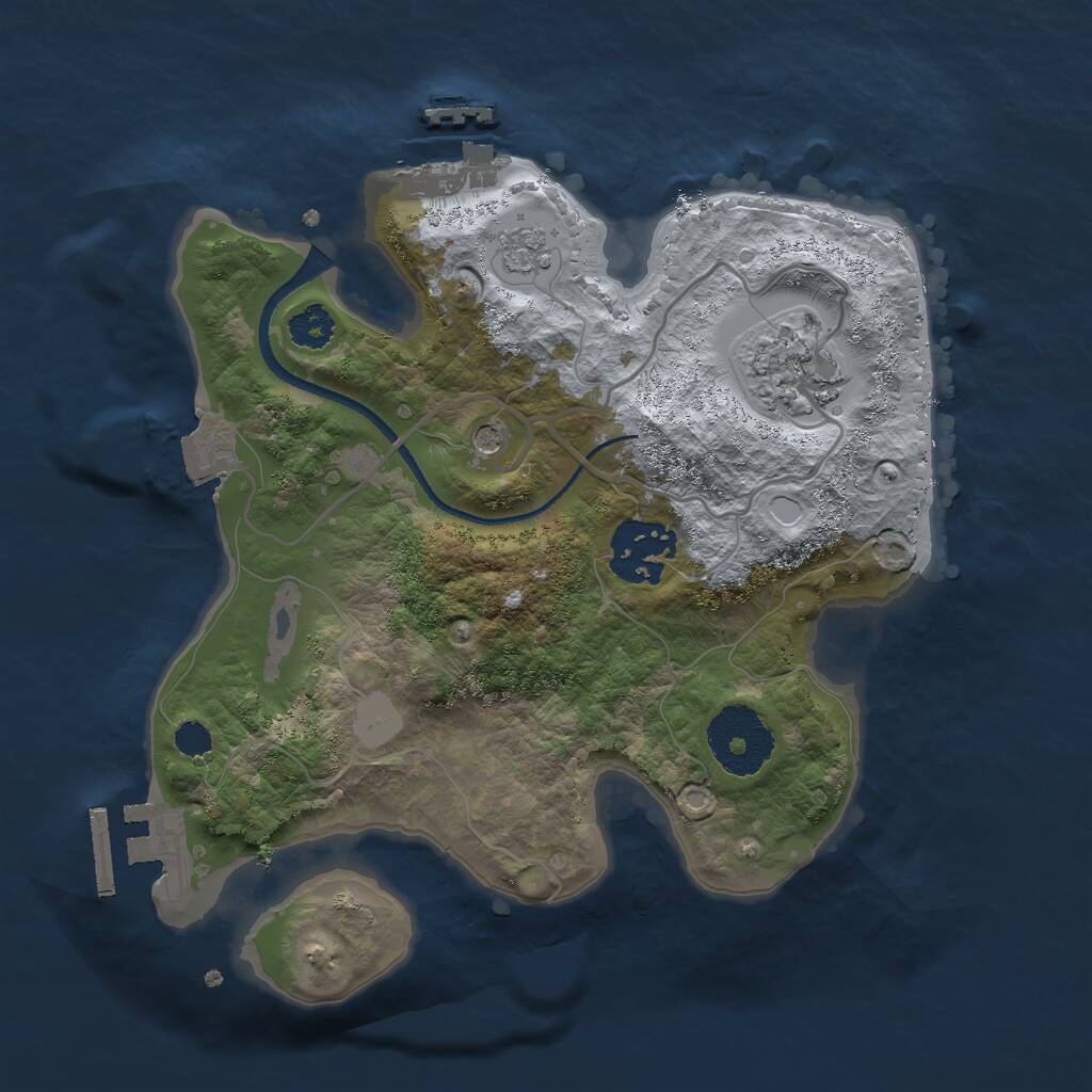 Rust Map: Procedural Map, Size: 2500, Seed: 1005129767, 7 Monuments