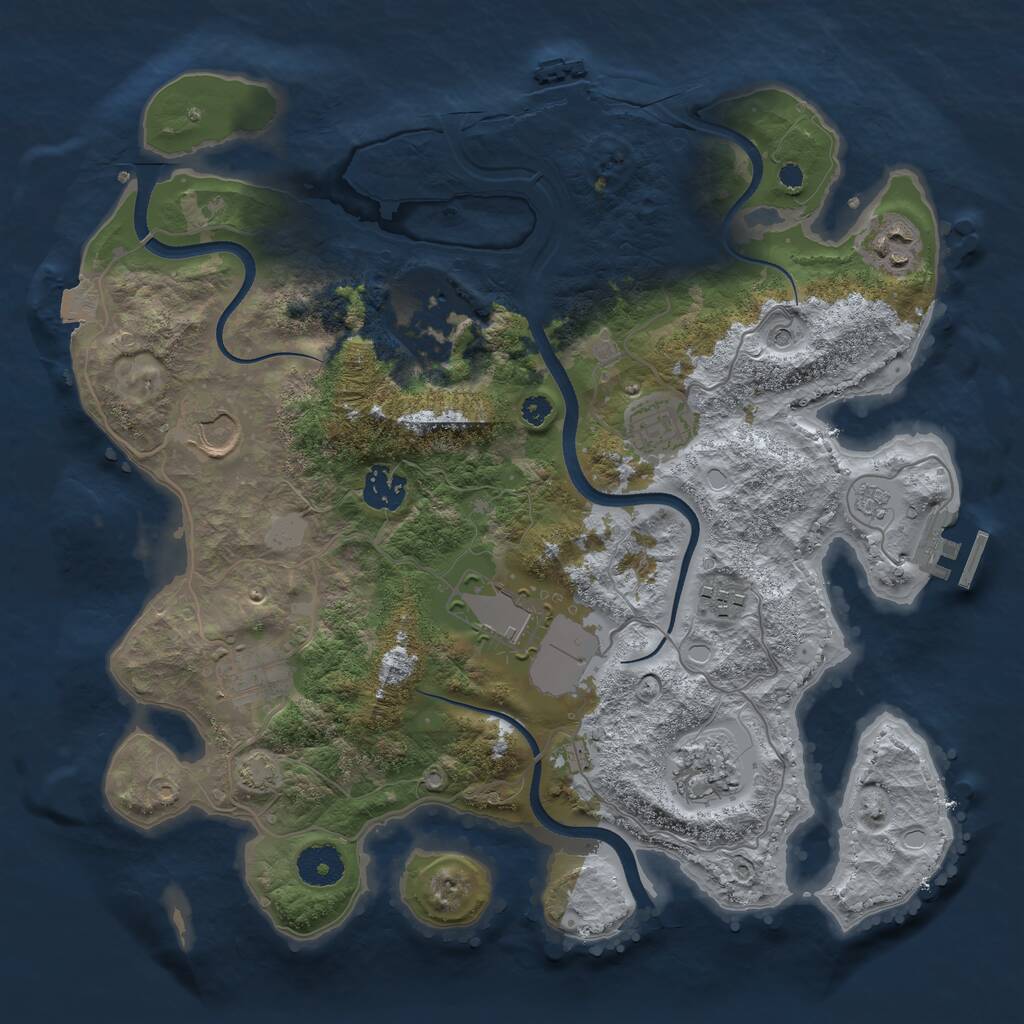 Rust Map: Procedural Map, Size: 3500, Seed: 931699492, 15 Monuments