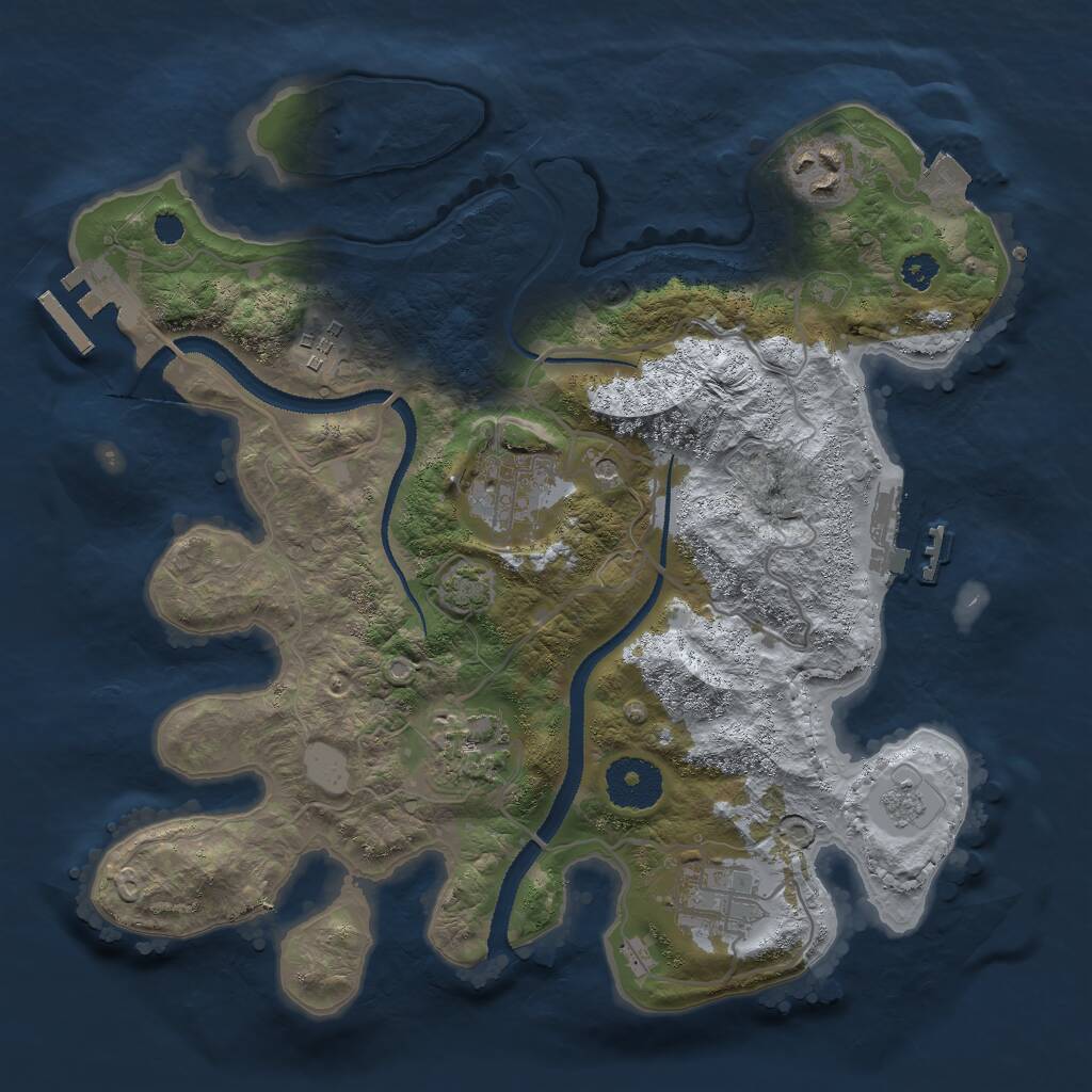 Rust Map: Procedural Map, Size: 3000, Seed: 98232745, 11 Monuments