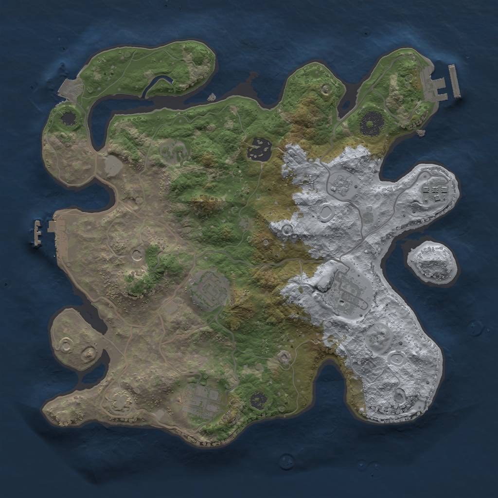 Rust Map: Procedural Map, Size: 3000, Seed: 1668601873, 13 Monuments