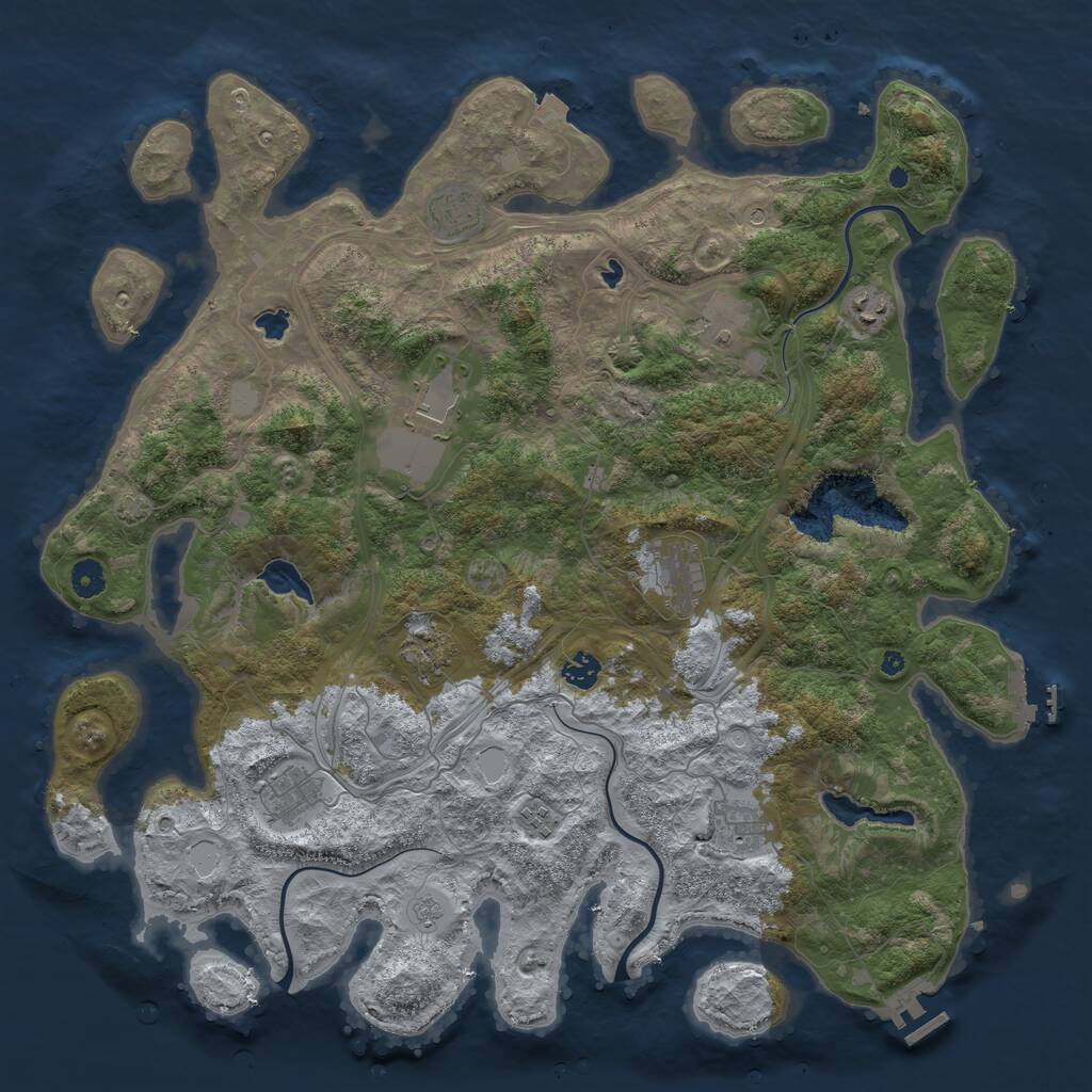 Rust Map: Procedural Map, Size: 4500, Seed: 1902053030, 16 Monuments