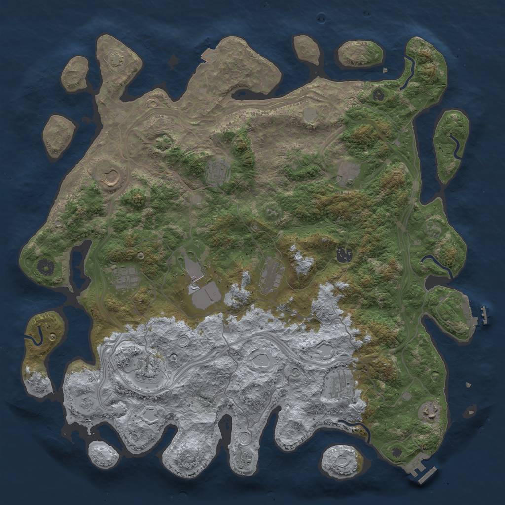 Rust Map: Procedural Map, Size: 4500, Seed: 1902053030, 19 Monuments