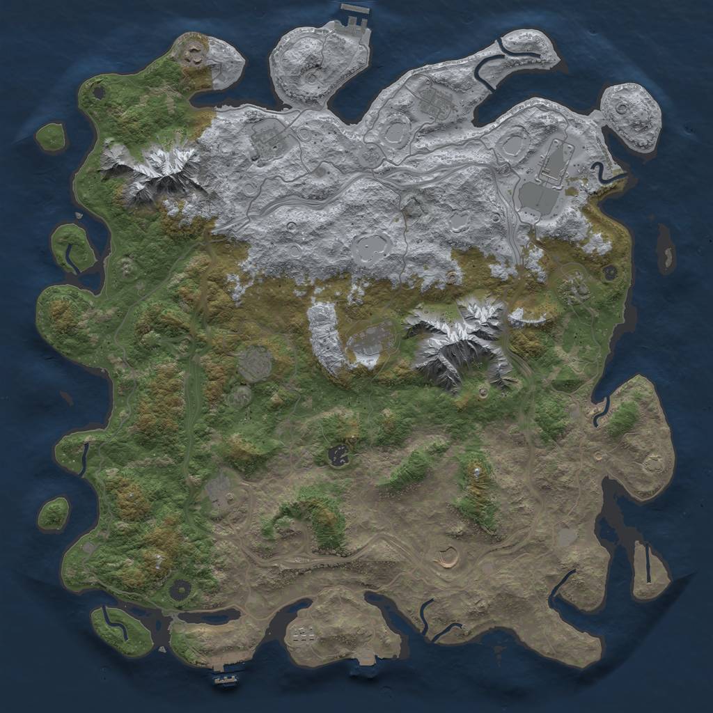 Rust Map: Procedural Map, Size: 5000, Seed: 505463715, 19 Monuments