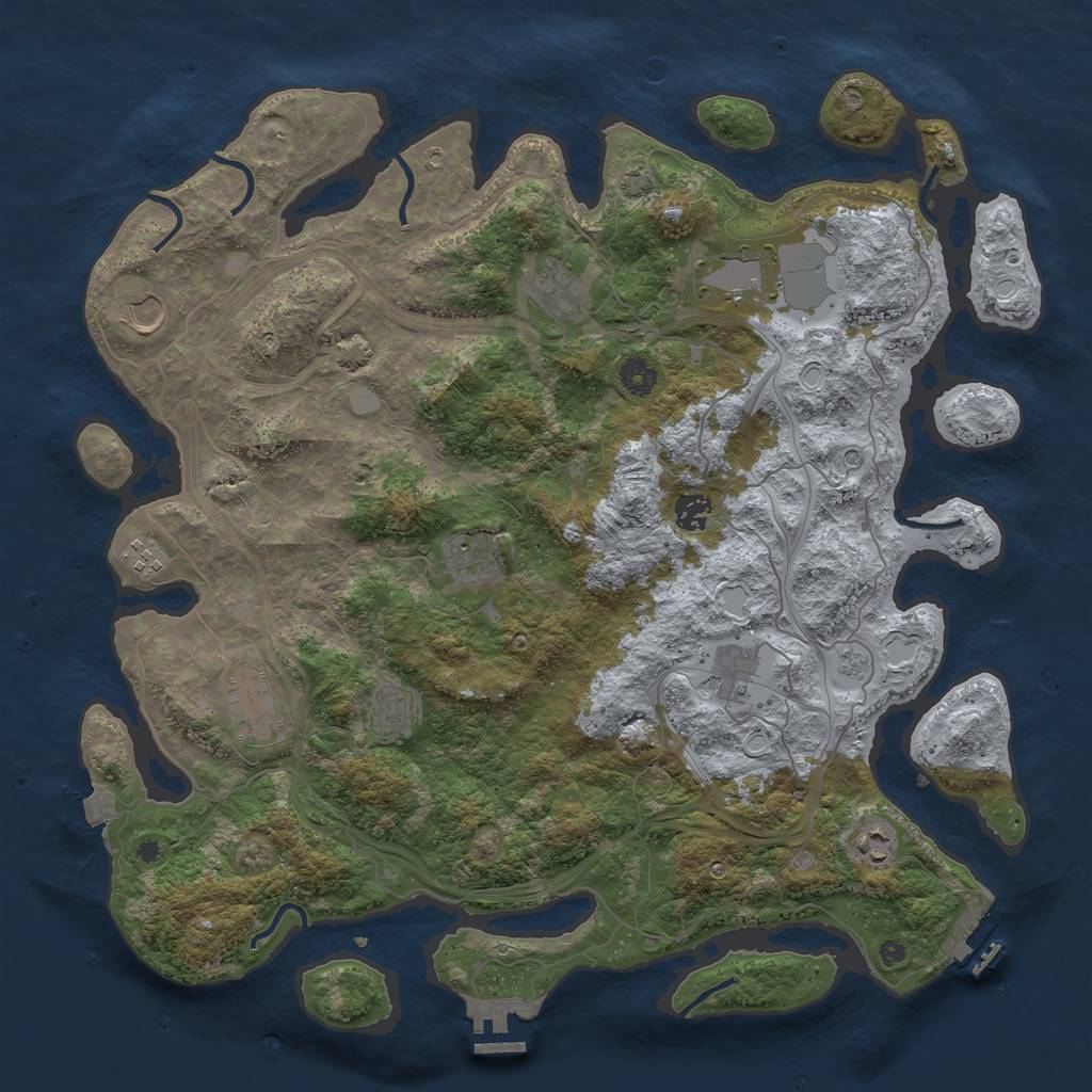 Rust Map: Procedural Map, Size: 4300, Seed: 10824, 18 Monuments