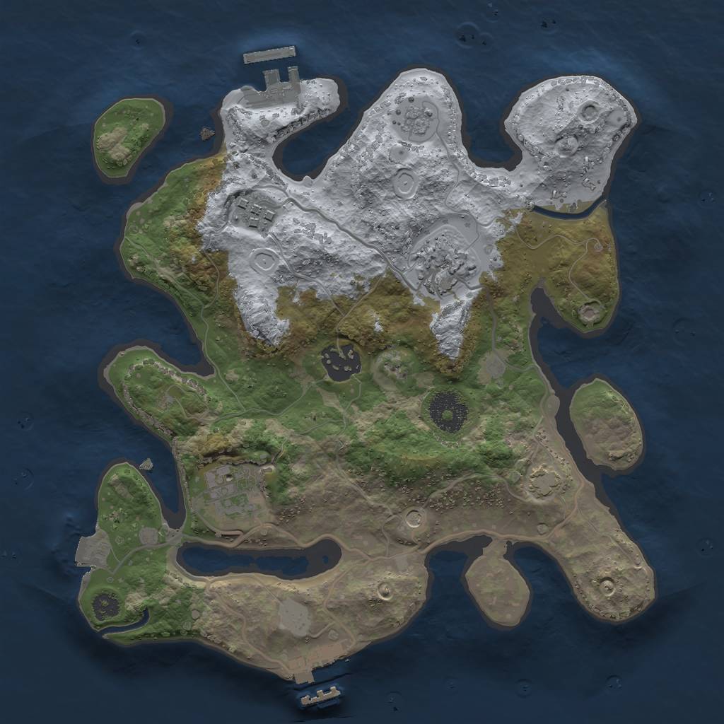 Rust Map: Procedural Map, Size: 2800, Seed: 970867082, 12 Monuments