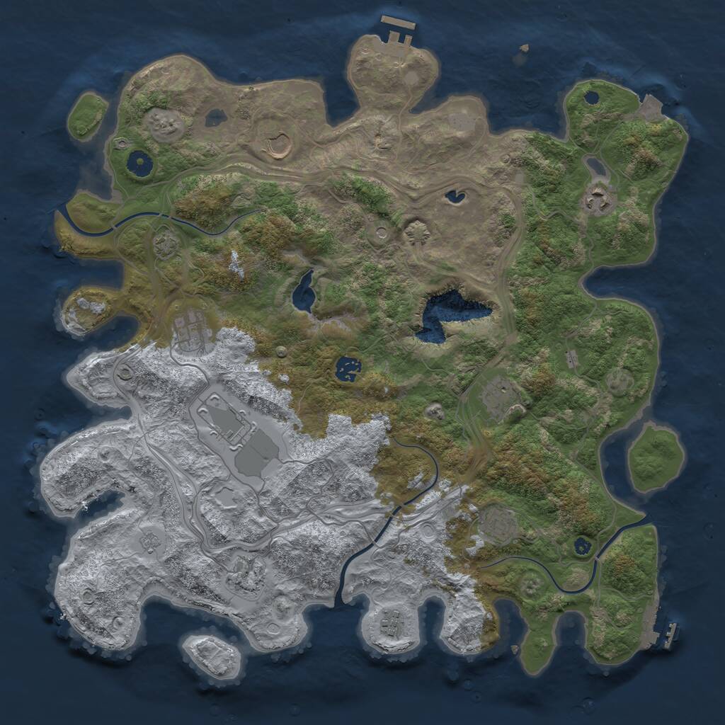 Rust Map: Procedural Map, Size: 4250, Seed: 1918252416, 15 Monuments