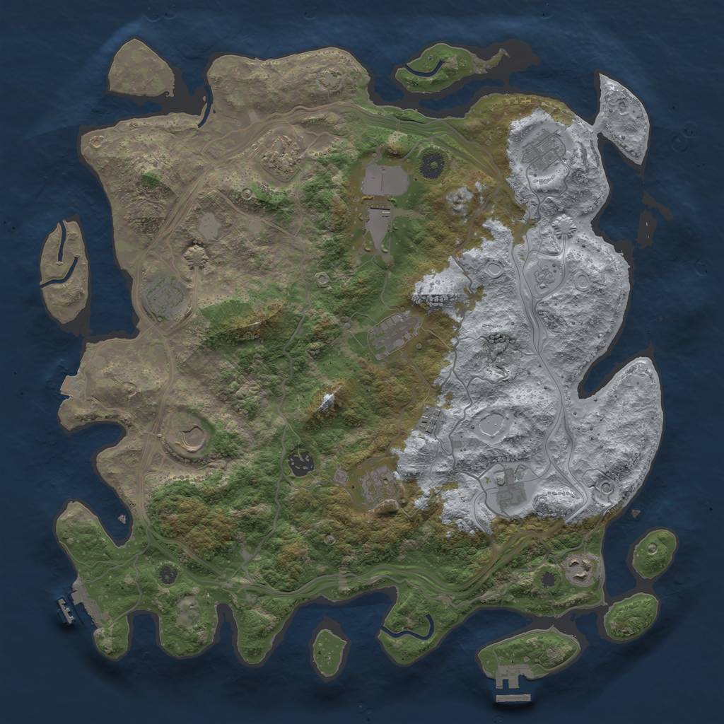 Rust Map: Procedural Map, Size: 4250, Seed: 1991526303, 19 Monuments