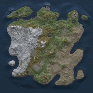 Thumbnail Rust Map: Procedural Map, Size: 3500, Seed: 2084360204, 16 Monuments