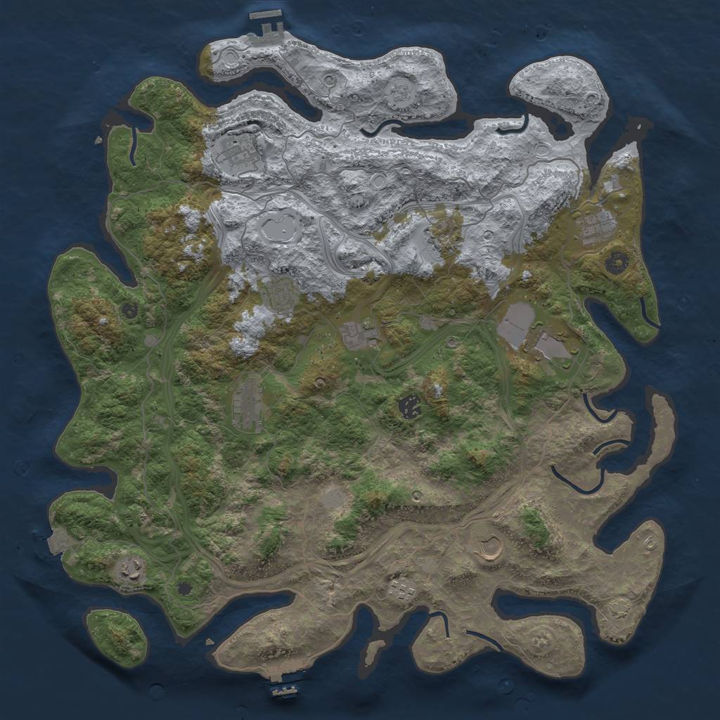 Rust Map: Procedural Map, Size: 4500, Seed: 1886263135, 19 Monuments