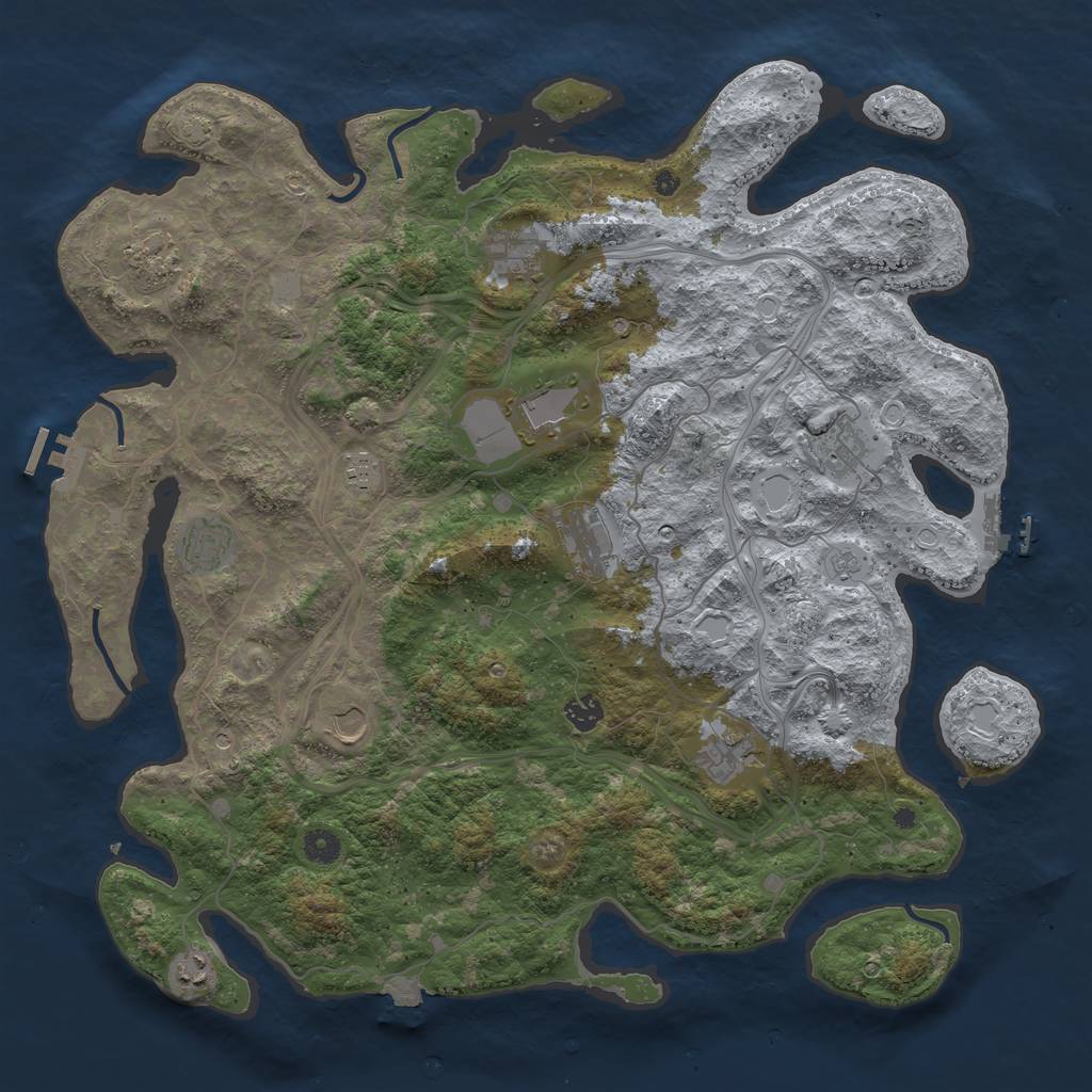 Rust Map: Procedural Map, Size: 4500, Seed: 424273531, 19 Monuments