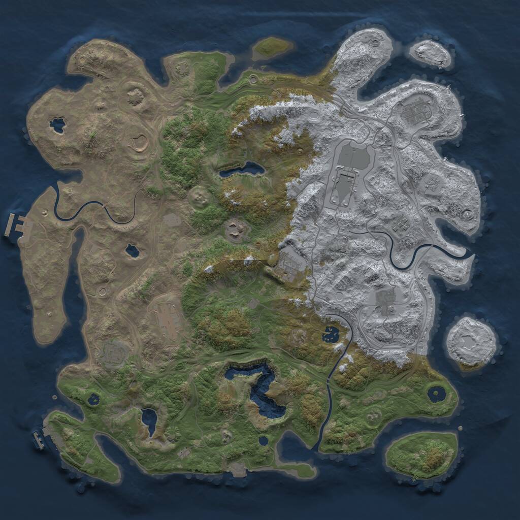 Rust Map: Procedural Map, Size: 4500, Seed: 424273531, 16 Monuments