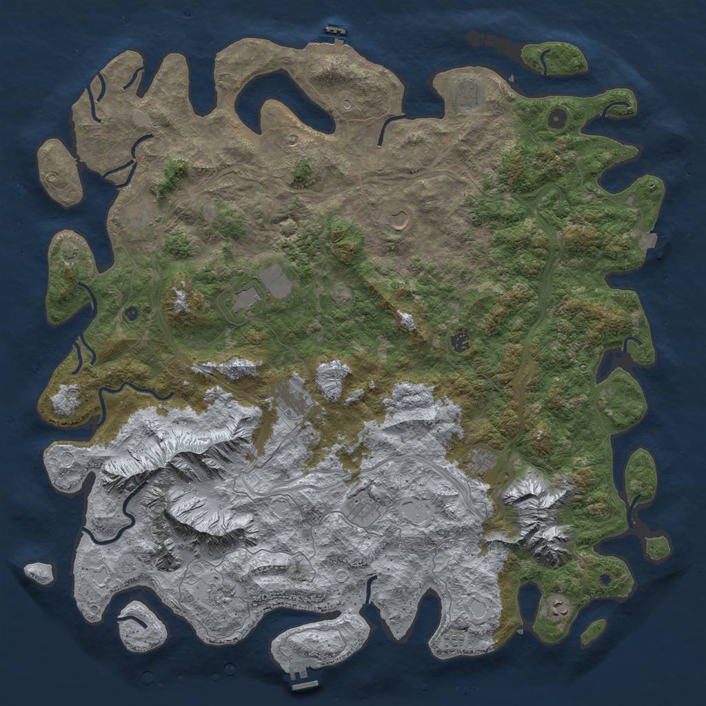 Rust Map: Procedural Map, Size: 5500, Seed: 1926233113, 19 Monuments